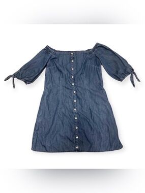 💙 Blue Denim Off the Shoulder Dress - Size Medium